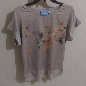 Simply Vera Vera Wang Gray Boxy Short Sleeve Tee